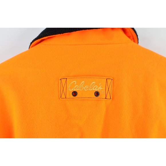 Vintage Cabelas Large Spell Out Soft Cloth Hunting Bomber Jacket Blaze Orange - Picture 13 of 14